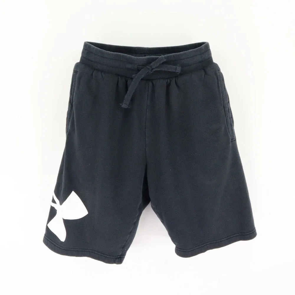 Under Armour Activewear Shorts Mens Size S Black Cotton Blend Pockets Drawstring